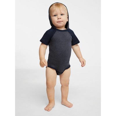 Rabbit Skins Infant Character Hood Short Sleeve Fine Jersey Bodysuit with Ears